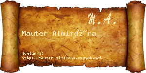 Mauter Almiréna névjegykártya
